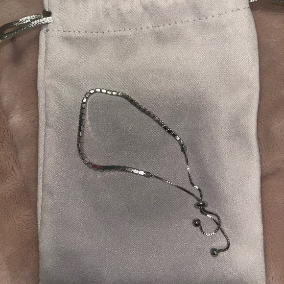 Diamond tennis bracelet adjustable silver - Picture 2 of 2